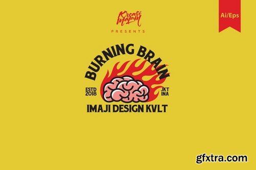 Burning Brain Logo Template