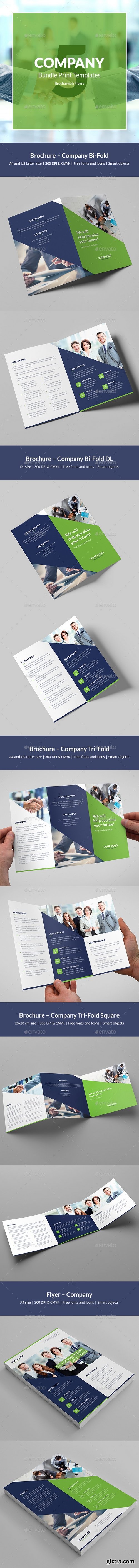 Graphicriver - Company &ndash; Brochures Bundle Print Templates 5 in 1 21473552