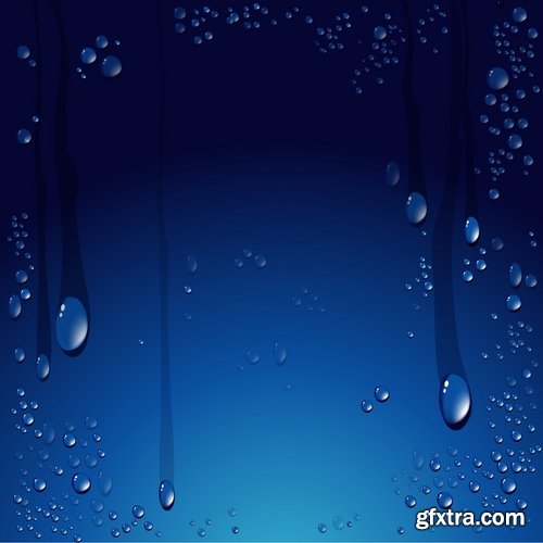 Rain umbrella drop of water on glass by bad weather 25 EPS