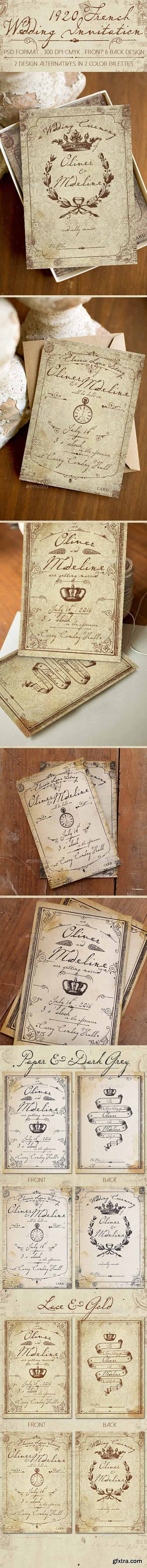 1920 French Wedding Invitation 12154756