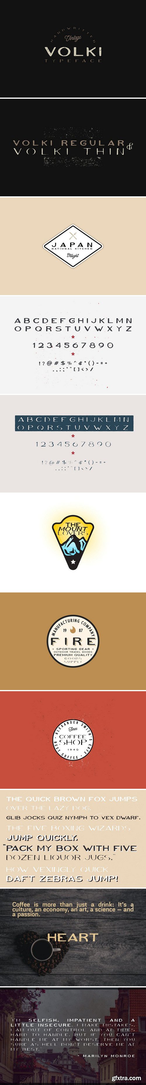 CM - VOLKI - Vintage Handwritten Typeface 2300415