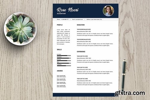 CM - Resume Template 2 page pack  Rose 2319081