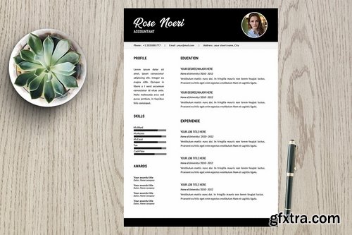 CM - Resume Template 2 page pack  Rose 2319081