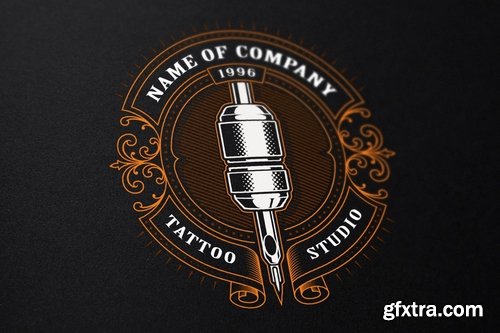 CM - Set of vintage tattoo studio logos. 2325416