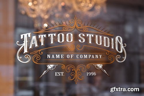 CM - Set of vintage tattoo studio logos. 2325416