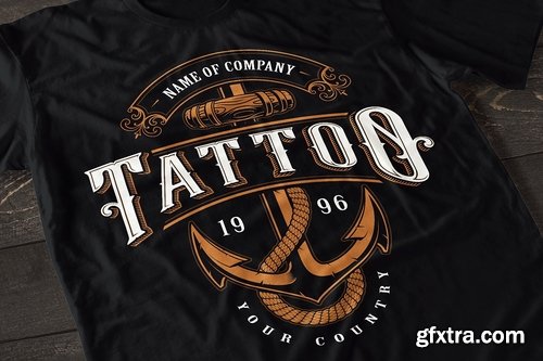 CM - Set of vintage tattoo studio logos. 2325416