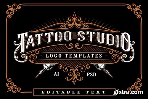 CM - Set of vintage tattoo studio logos. 2325416