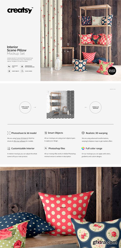 CM - Interior Scene Pillow Mockup Set 2317929