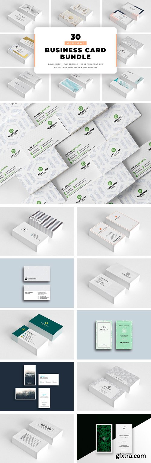 CM - 30 Minimal Business Cards Bundle 2292959