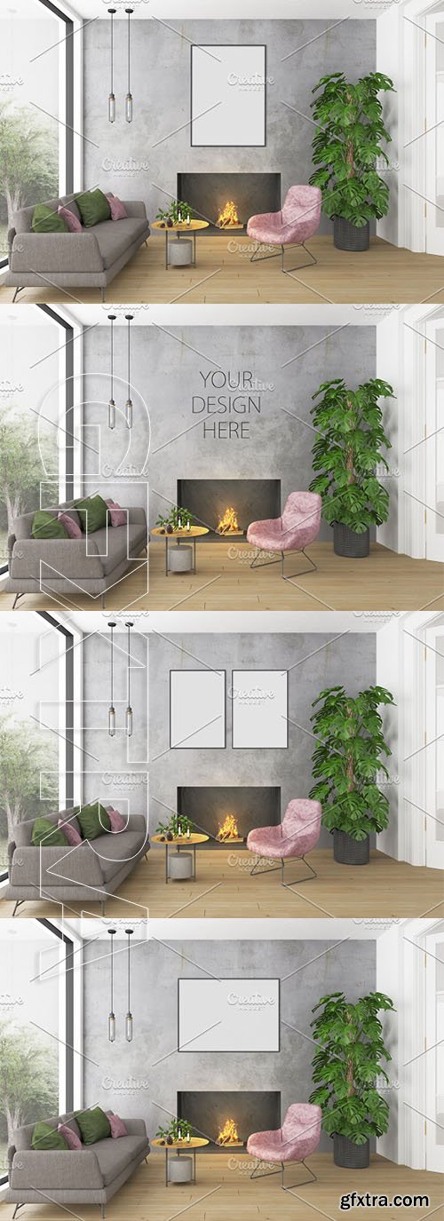 CreativeMarket - Interior mockup - blank wall scene 2335651