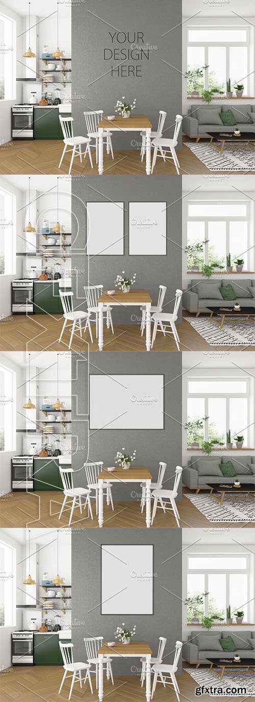 CreativeMarket - Interior mockup - blank wall scene 2335490