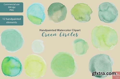 CM - Handpainted Watercolor Green Circles 2319711