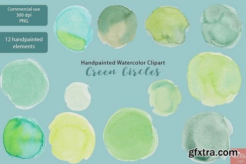 CM - Handpainted Watercolor Green Circles 2319711