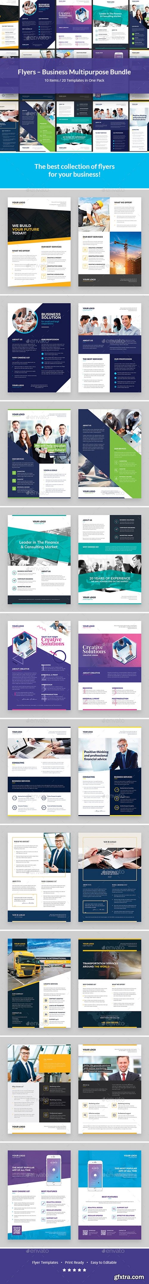 Graphicriver - Flyers &ndash; Business Multipurpose Bundle 10 in 1 21024745