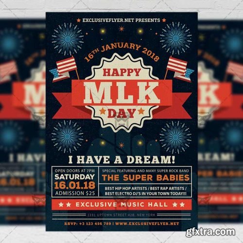 MLK Day Celebration – Seasonal A5 Flyer Template