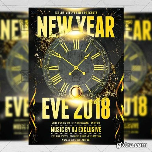 New Year Eve 2018 – Seasonal A5 Flyer Template
