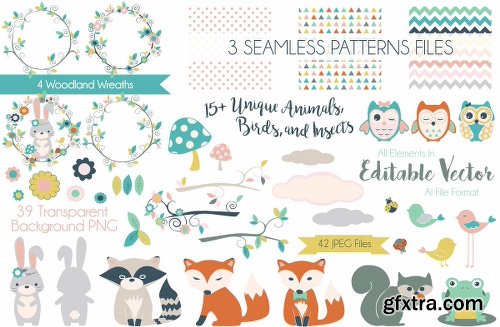CreativeMarket Woodland Creatures Graphics Pack 2261522