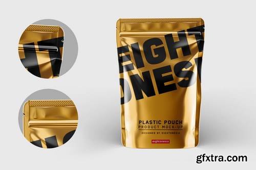 Glossy Plastic Pouch Mock-Up Template