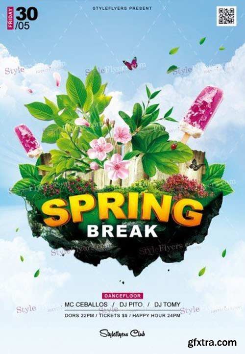 Spring Break V3 2018 PSD Flyer Template