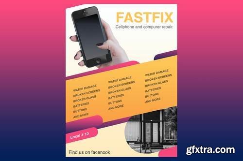 Cellphone and Computer rapair Flyer Poster