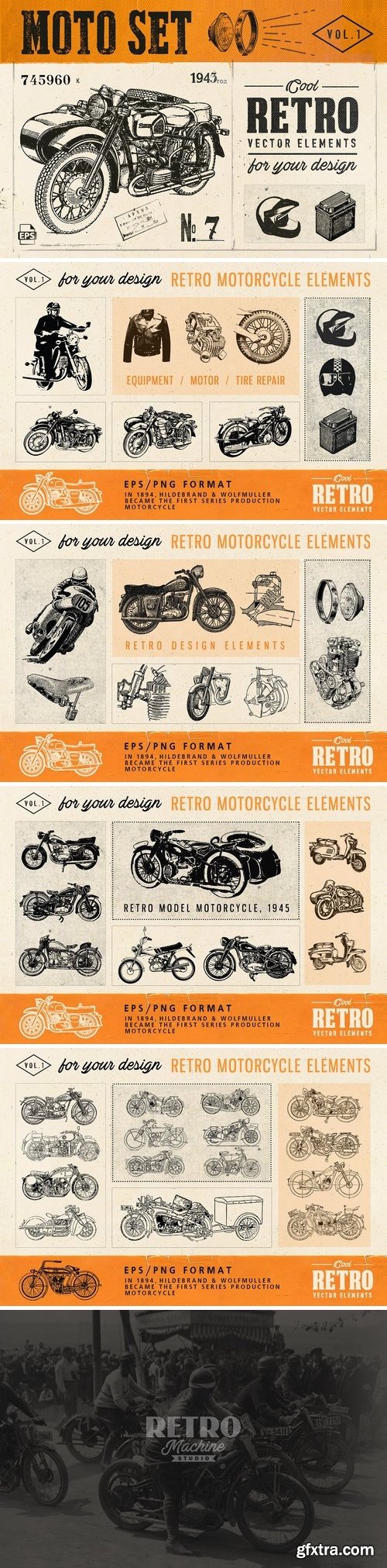CM - Motorcycle Retro Set 1735449