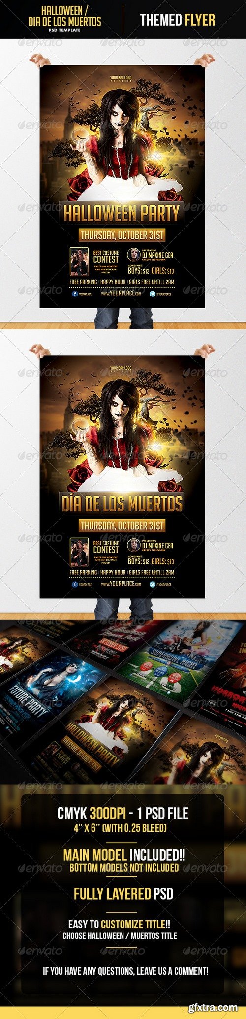 Graphicriver - Halloween - Dia de los Muertos Flyer Template 5857413