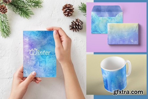 CreativeMarket 30 Winter Watercolor Backgrounds 2301265