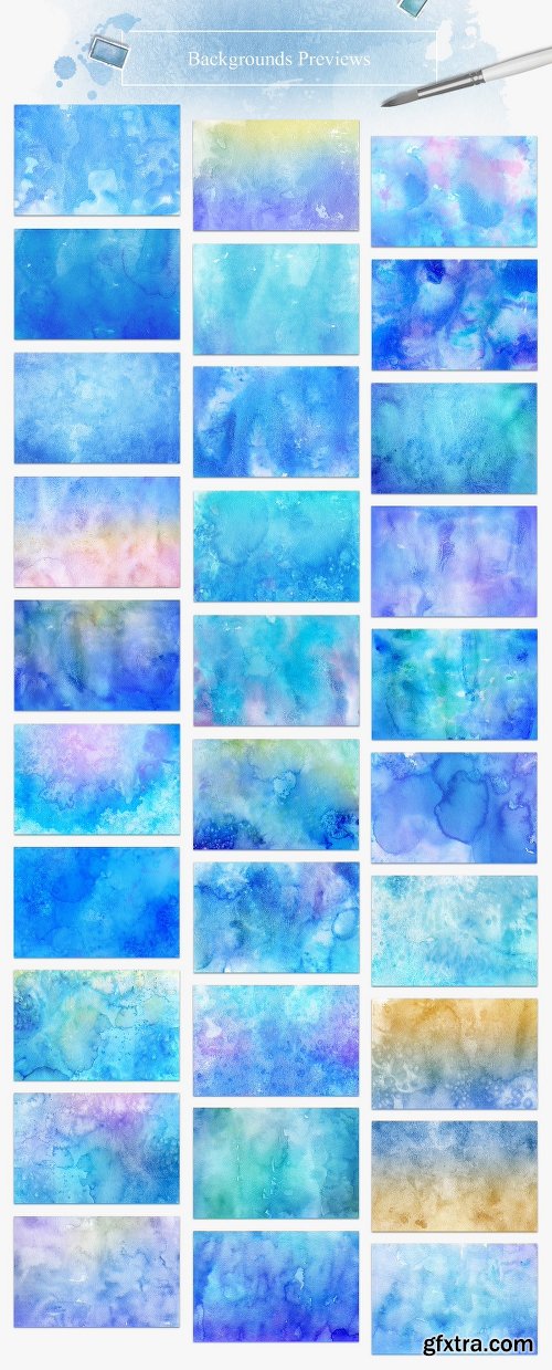 CreativeMarket 30 Winter Watercolor Backgrounds 2301265
