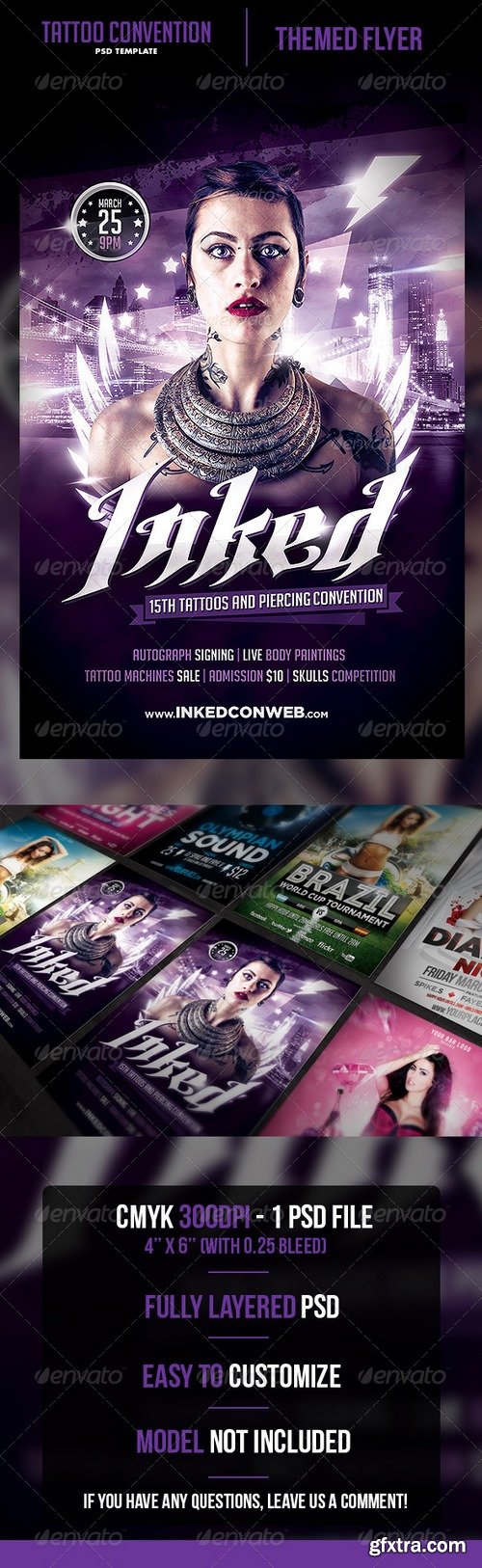 Graphicriver - Tattoo Convention Flyer Template 7156510