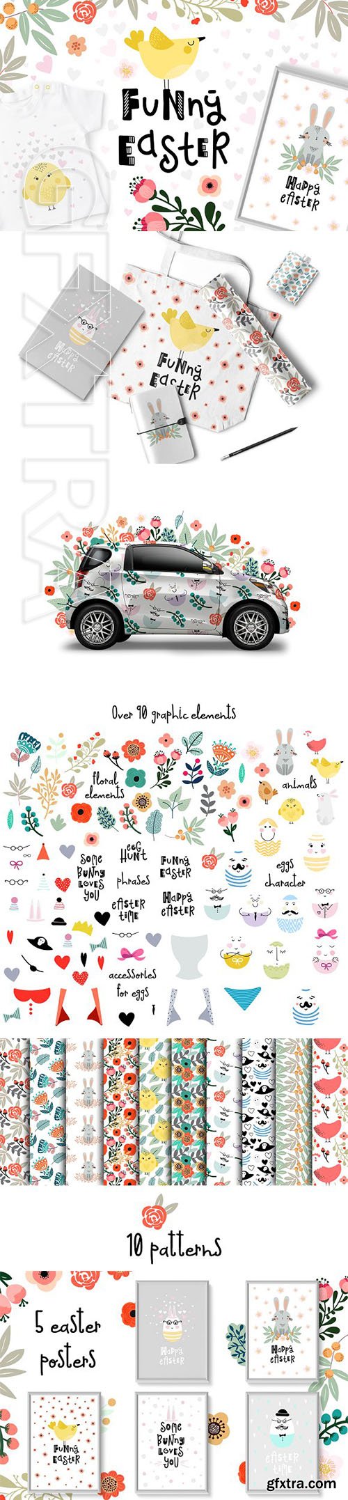 CreativeMarket - Funny Easter 2369591