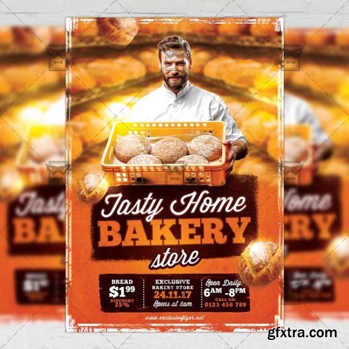 Tasty Home Bakery – Food A5 Flyer/Poster Template