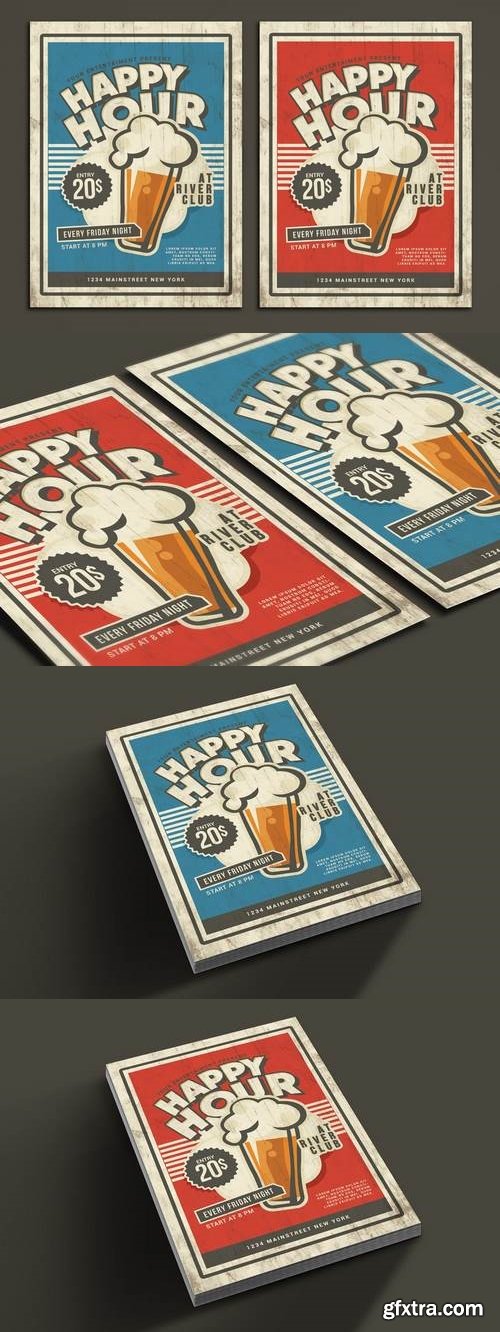 Happy Hour Vintage Flyer