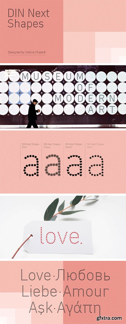 DIN Next Shapes Font Family 4xOTF