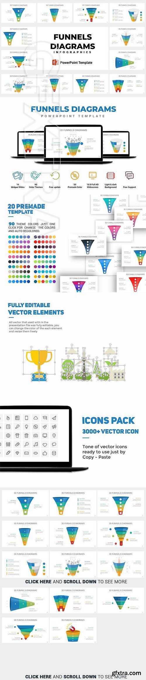 CreativeMarket - 3D Funnels Diagrams PowerPoint 2369680
