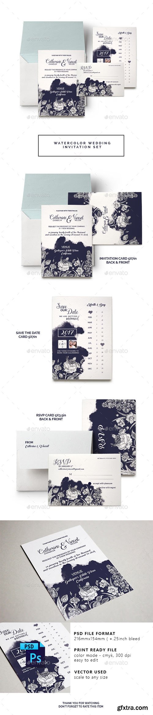 Watercolor Wedding Invitation Set 17159501 Watercolor Wedding Invitation Set 17159501