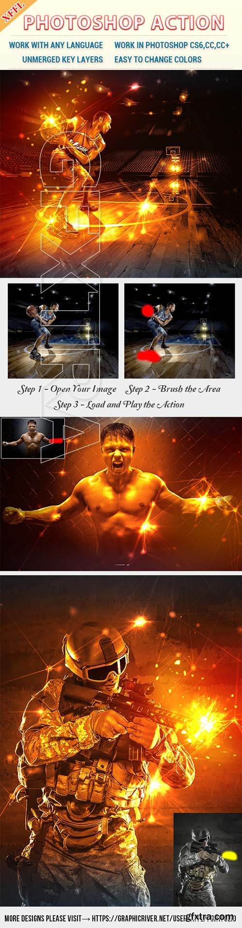 GraphicRiver - Spark Facular Effect Photoshop Action 21629969