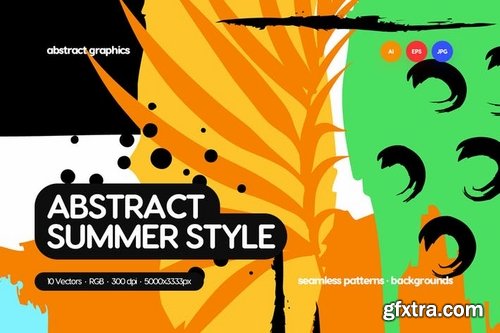 Summer Style Seamless Patterns  Backgrounds