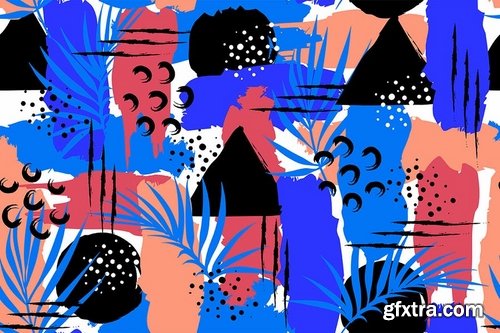 Summer Style Seamless Patterns  Backgrounds