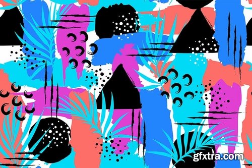 Summer Style Seamless Patterns  Backgrounds