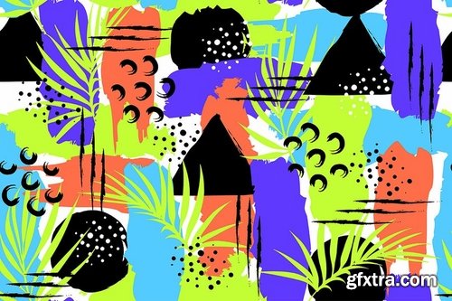 Summer Style Seamless Patterns  Backgrounds