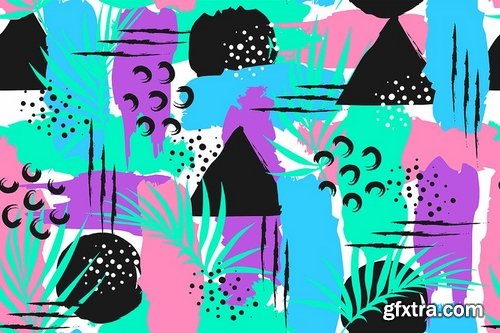 Summer Style Seamless Patterns  Backgrounds