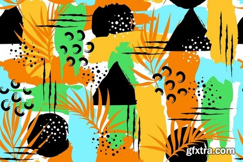 Summer Style Seamless Patterns  Backgrounds