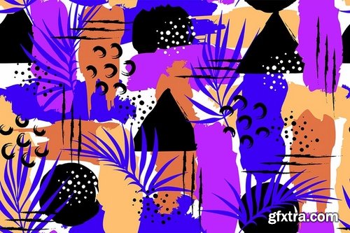 Summer Style Seamless Patterns  Backgrounds