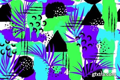 Summer Style Seamless Patterns  Backgrounds