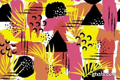 Summer Style Seamless Patterns  Backgrounds