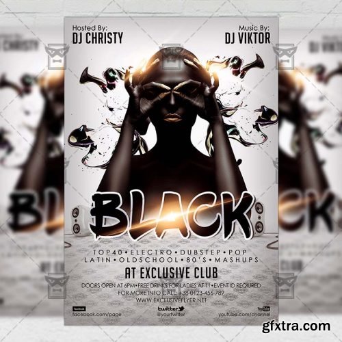Black Night – Club A5 Flyer Template Black Night – Club A5 Flyer Template