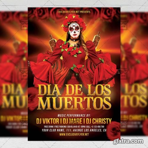 Dia De Los Muertos Celebration – Seasonal A5 Flyer Template Dia De Los Muertos Celebration – Seasonal A5 Flyer Template