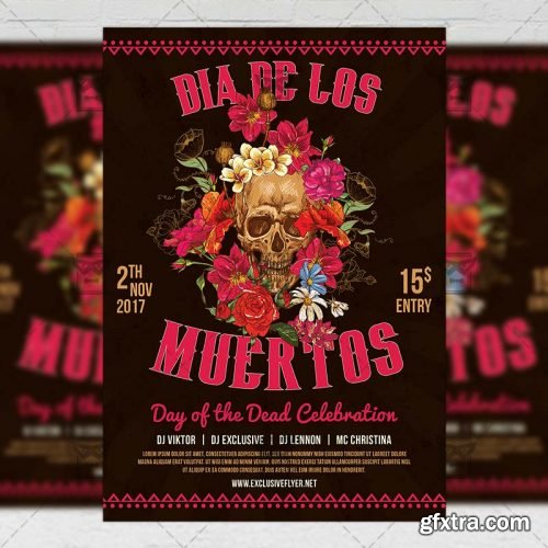 Dia De Los Muertos – Seasonal A5 Flyer Template Dia De Los Muertos – Seasonal A5 Flyer Template