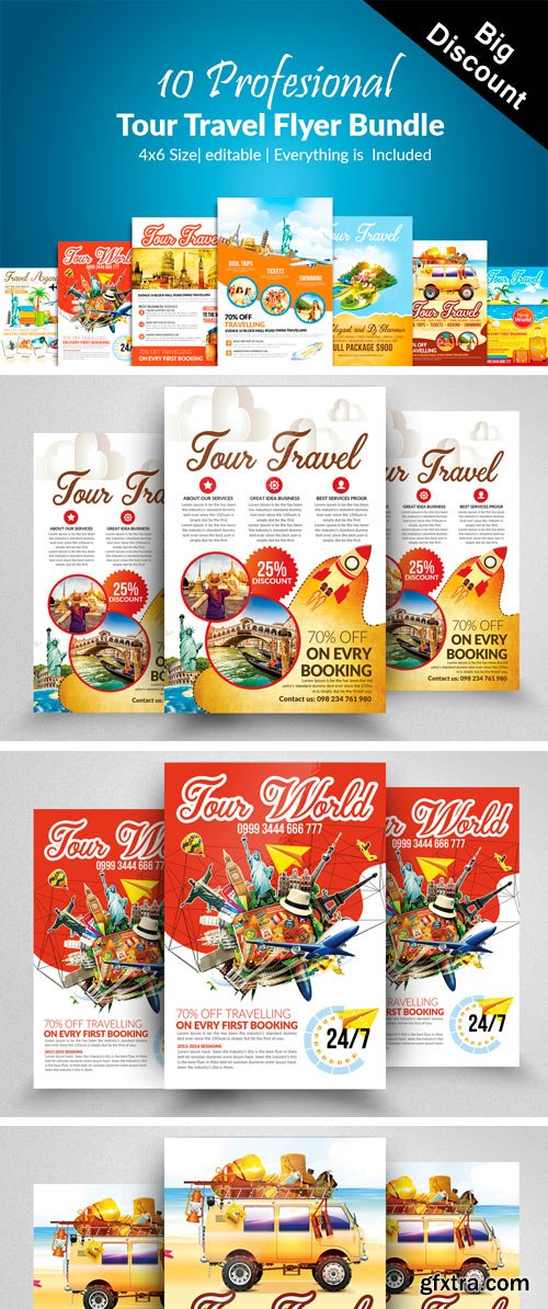 CM - 10 Tour Travel Agency Flyers Bundle 2267334