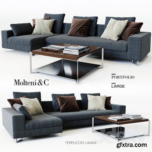Molteni Sofa Large 3d Model